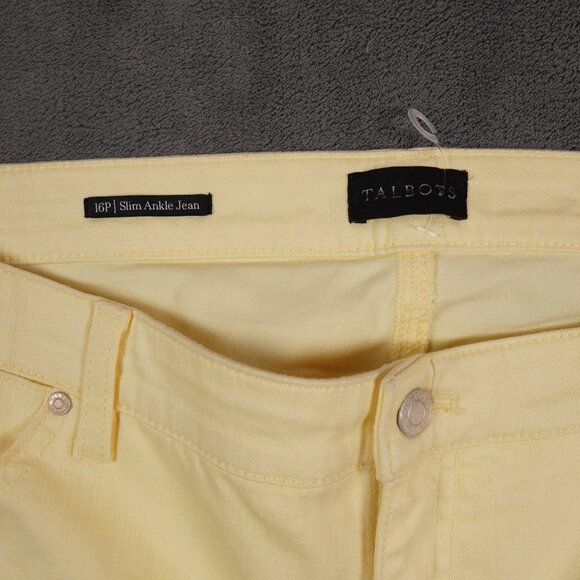 Talbots Jeans Women 16 Petite Yellow Corduroy Signature Ankle Pants 16P NEW - Picture 11 of 11